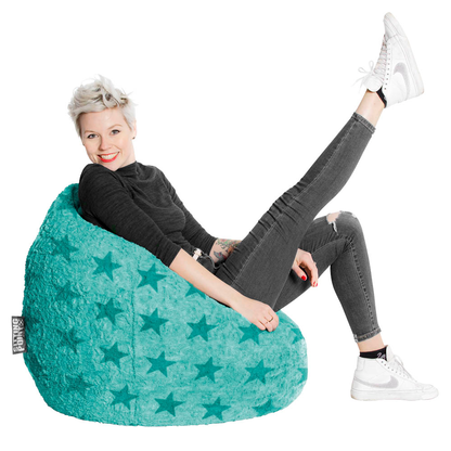 Artikelbild 3 für SITTING POINT Fluffy Stars XL Sitzsack türkis, Artikelnummer 589002