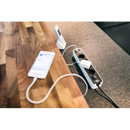 Artikelbild 4 für brennenstuhl Ecolor USB-A 4-fach Steckdosenleiste mit Schalter 1,5 m weiß mit USB-Buchse, Artikelnummer 853162