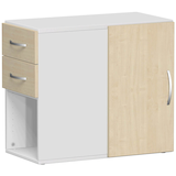 Artikelbild 1 für geramöbel Flex Standcontainer lichtgrau, ahorn 2 Auszüge Stahl-Bügelgriff silber 80,0 x 42,0 x 72,0 cm, Artikelnummer 876502