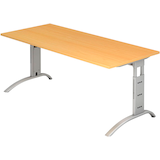 Artikelbild 1 für HAMMERBACHER Savona höhenverstellbarer Schreibtisch buche rechteckig, C-Fuß-Gestell silber 180,0 x 80,0 cm, Artikelnummer 640932