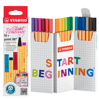 Artikelbild für STABILO point 88 Fineliner farbsortiert 0,4 mm, 18 St., Artikelnummer 515298