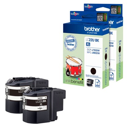 Artikelbild für AKTION: brother LC-22UBK schwarz Druckerpatronen, 2er-Set, Artikelnummer 947818