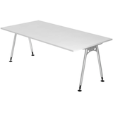 Artikelbild 1 für HAMMERBACHER AS2E höhenverstellbarer Schreibtisch weiß rechteckig, A-Fuß-Gestell silber 200,0 x 100,0 cm, Artikelnummer 963991