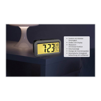 Artikelbild 2 für TFA® digitaler Funkwecker LUMIO PLUS schwarz Kunststoff, Artikelnummer 327467