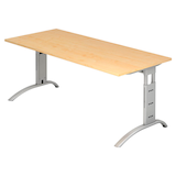 Artikelbild 1 für HAMMERBACHER FS19 höhenverstellbarer Schreibtisch ahorn rechteckig, C-Fuß-Gestell silber 180,0 x 80,0 cm, Artikelnummer 863516