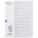 Artikelbild 1 für DURABLE Ordnerregister DIN A4 Vollformat Jan.-Dez. weiß 12-teilig, 1 Satz, Artikelnummer 433367