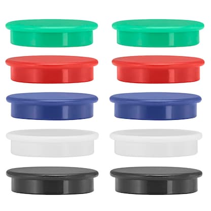 Artikelbild für Magnete farbsortiert, Kunststoff Ø 2,4 x 0,63 cm, 10 St., Artikelnummer 541235