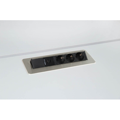 Artikelbild für HAMMERBACHER 3-fach Tischsteckdose 2,0 m silber mit USB-Buchse, Artikelnummer 240372