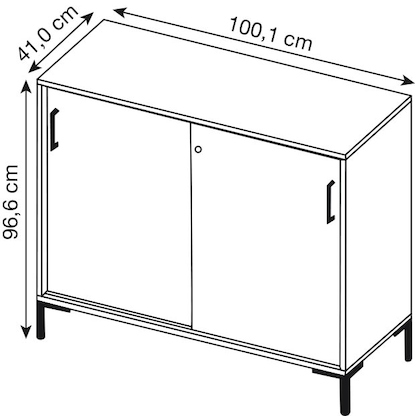 Artikelbild 2 für MÖBELPARTNER Schiebetürenschrank 2000, 701516 landhaus-eiche 2 Fachböden 100,1 x 41,0 x 96,6 cm, Artikelnummer 183964