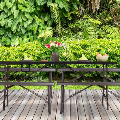 Artikelbild 7 für relaxdays Bierbänke 10035741_0 braun Kunststoff 100,0 cm, 2 St., Artikelnummer 768121