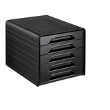 Artikelbild 1 für cep Schubladenbox Smoove schwarz 107111011, DIN A4 mit 5 Schubladen, 1 St., Artikelnummer 429487