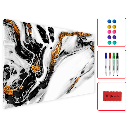 Artikelbild für ALLboards Magnettafel 60,0 x 40,0 cm Marmor gold/weiß, Artikelnummer 502108