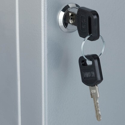 Artikelbild 4 für relaxdays Schlüsselkasten grau mit 48 Haken, Zylinderschloss, 18,0 x 7,5 x 25,0 cm, 1 St., Artikelnummer 450876