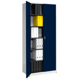 Artikelbild 1 für mauser Stahlschrank BF 5/22 STG - 7035/5003 lichtgrau, saphirblau 5 Fachböden 95,0 x 50,0 x 220,0 cm, aufgebaut, 1 St., Artikelnummer 600440