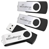 Artikelbild 1 für MediaRange USB-Sticks MR910-3 schwarz, silber 16 GB, 3 St., Artikelnummer 570399