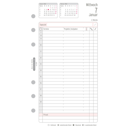 Artikelbild 3 für CHRONOPLAN Kalendereinlage 2026 Tagesplan Midi (9,6 x 17,2 cm), Artikelnummer 590982