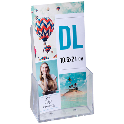 Artikelbild für Exacompta Tischprospekthalter Office Exacryl transparent DIN lang 11,5 x 6,5 x 18,2 cm, 1 St., Artikelnummer 697039
