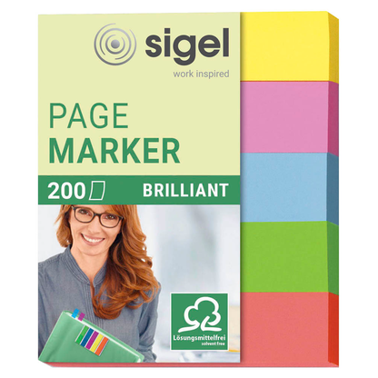 Artikelbild für SIGEL brillant Haftmarker farbsortiert 5x 40 Streifen, Artikelnummer 507178