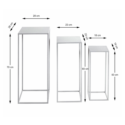 Artikelbild 2 für HAKU Möbel Pflanzenständer-Set Valletta 2 Metall grau, 3 St., Artikelnummer 650166