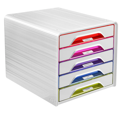 Artikelbild 3 für cep Schubladenbox Smoove weiß/bunt-transparent 1071110931, DIN A4 mit 5 Schubladen, 1 St., Artikelnummer 429462
