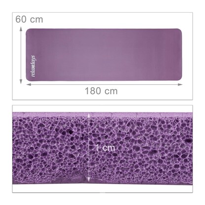 Artikelbild 6 für relaxdays Yogamatte violett 60,0 x 180,0 x 1,0 cm, Artikelnummer 442394