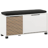 Artikelbild 1 für MÖBELPARTNER Schuhbank Loft 157169 weiß, Aktustikoptik Holz 98,4 cm, Artikelnummer 255147