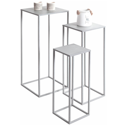 Artikelbild 5 für HAKU Möbel Pflanzenständer-Set Valletta 2 Metall grau, 3 St., Artikelnummer 650166