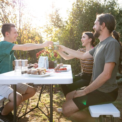 Artikelbild 5 für relaxdays Bierbänke 10022836_0 weiß Kunststoff 181,0 cm, 2 St., Artikelnummer 448924