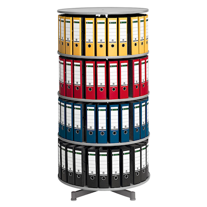 Artikelbild für reef Ordnerdrehsäule hellgrau bis zu 96 Ordner, Komplett drehbar, H: 158,0 cm, Artikelnummer 167445