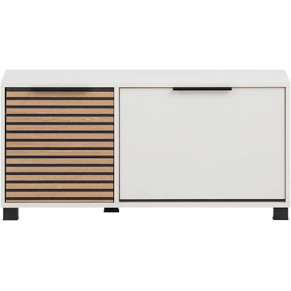 Artikelbild 6 für MÖBELPARTNER Schuhbank Loft 157169 weiß, Aktustikoptik Holz 98,4 cm, Artikelnummer 255147