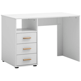 Artikelbild 1 für MÖBELPARTNER Torge Schreibtisch mattweiß rechteckig, Wangen-Gestell weiß 109,0 x 58,0 cm, Artikelnummer 785739