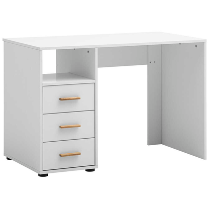 Artikelbild für MÖBELPARTNER Torge Schreibtisch mattweiß rechteckig, Wangen-Gestell weiß 109,0 x 58,0 cm, Artikelnummer 785739