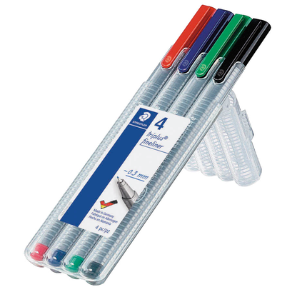 Artikelbild für STAEDTLER triplus® 334 Fineliner farbsortiert 0,3 mm, 4 St., Artikelnummer 911331