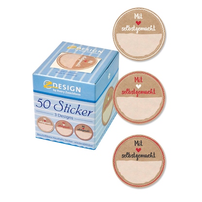Artikelbild für AVERY Zweckform Aufkleber 56818 Mit Liebe gemacht, 50 Etiketten, Artikelnummer 102217