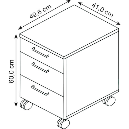 Artikelbild 2 für MÖBELPARTNER 1500 Rollcontainer anthrazit 3 Auszüge 41,0 x 49,6 x 60,0 cm, Artikelnummer 184053