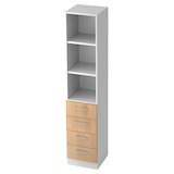 Artikelbild 1 für HAMMERBACHER Regalschrank 7600 RE, V7600/W/E/RE weiß, eiche 40,6 x 42,0 x 200,4 cm, 1 St., Artikelnummer 867616