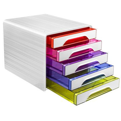 Artikelbild 4 für cep Schubladenbox Smoove weiß/bunt-transparent 1071110931, DIN A4 mit 5 Schubladen, 1 St., Artikelnummer 429462