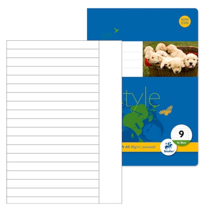 Artikelbild für Staufen® Schulhefte Lineatur 9 liniert DIN A5 Außenrand, 16 Blatt, 10 St., Artikelnummer 717587
