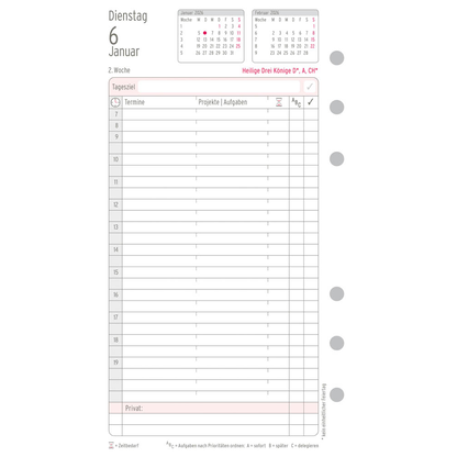 Artikelbild 4 für CHRONOPLAN Kalendereinlage 2026 Tagesplan Midi (9,6 x 17,2 cm), Artikelnummer 590982