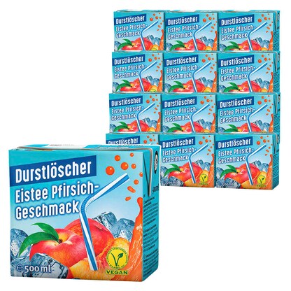 Artikelbild für DURSTLÖSCHER Eistee Pfirsich Fruchtsaftgetränk 12x 0,5 l, Artikelnummer 747499