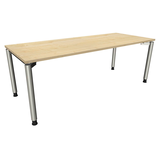 Artikelbild 1 für fm fastline höhenverstellbarer Schreibtisch königsahorn rechteckig, 4-Fuß-Gestell silber 200,0 x 80,0 cm, Artikelnummer 352704