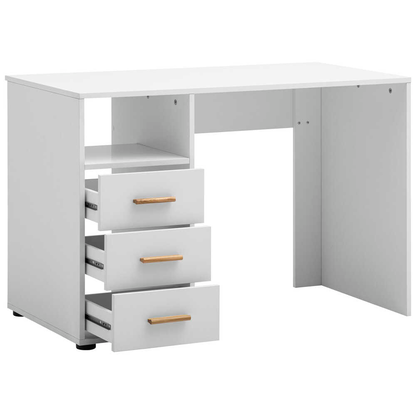 Artikelbild 3 für MÖBELPARTNER Torge Schreibtisch mattweiß rechteckig, Wangen-Gestell weiß 109,0 x 58,0 cm, Artikelnummer 785739