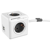 Artikelbild 1 für allocacoc PowerCube Extended DUO USB 2-fach Steckdosenwürfel 1,5 m weiß mit USB-Buchse, Artikelnummer 489827