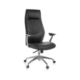 Artikelbild 1 für AMSTYLE XXL Chefsessel, SPM1.141 Leder schwarz, Gestell silber, Artikelnummer 564056