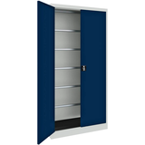 Artikelbild 1 für mauser Stahlschrank BF 4 PLZ - 7035/5003 lichtgrau, saphirblau keine Fachböden 95,0 x 42,0 x 195,0 cm, aufgebaut, 1 St., Artikelnummer 600563