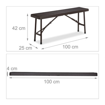 Artikelbild 3 für relaxdays Bierbänke 10035741_0 braun Kunststoff 100,0 cm, 2 St., Artikelnummer 768121