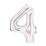 Artikelbild 1 für amscan® Folienballon Medium, Zahl 4 silber, 1 St., Artikelnummer 252336