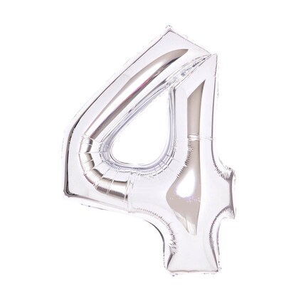 Artikelbild für amscan® Folienballon Medium, Zahl 4 silber, 1 St., Artikelnummer 252336