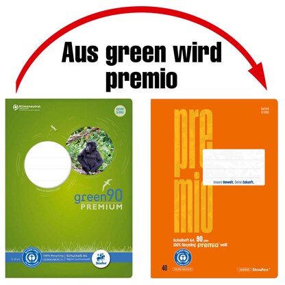 Artikelbild für Staufen® Schulheft Premio Lineatur 7 kariert DIN A4 ohne Rand, 16 Blatt, 1 St., Artikelnummer 974562