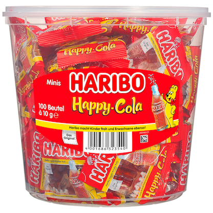 Artikelbild 4 für HARIBO Happy Cola Minibeutel Fruchtgummi 100 St./980,0 g, Artikelnummer 226340